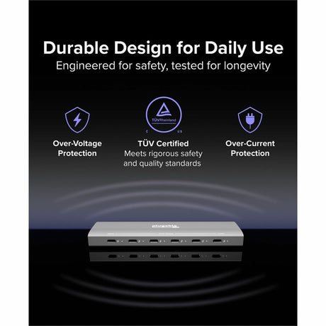 Plugable 6 Port USB C Charging Station, Up to 100W Charger for Multiple Devices with Priority Charging