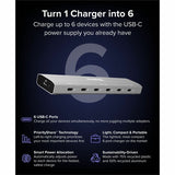 Plugable 6 Port USB C Charging Station, Up to 100W Charger for Multiple Devices with Priority Charging