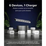 Plugable 6 Port USB C Charging Station, Up to 100W Charger for Multiple Devices with Priority Charging