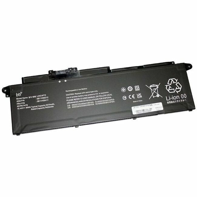 BTI L23C4P72-BTI 4-CELL 15.44V LI-ION NOTEBOOK BATTERY L23C4P72, SB11H56312, 5B11H56411, L23M4P71, SB11H56313, 5B11H56412