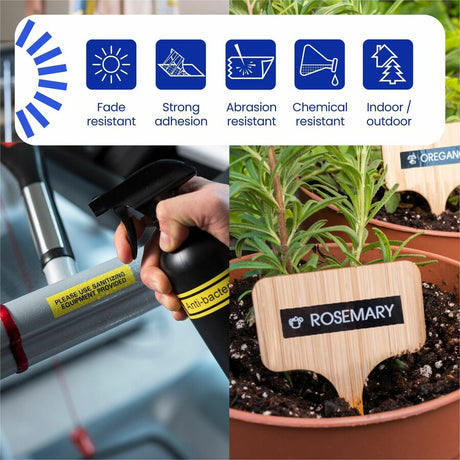 3/4" Wht Print on Clear Tape