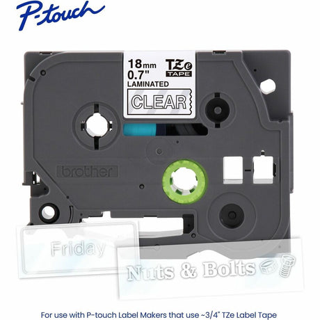 3/4" Wht Print on Clear Tape