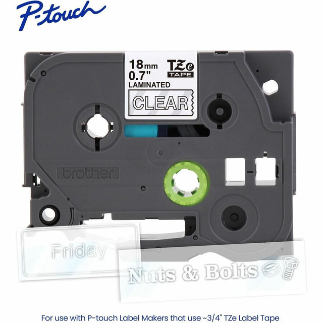 3/4" Wht Print on Clear Tape