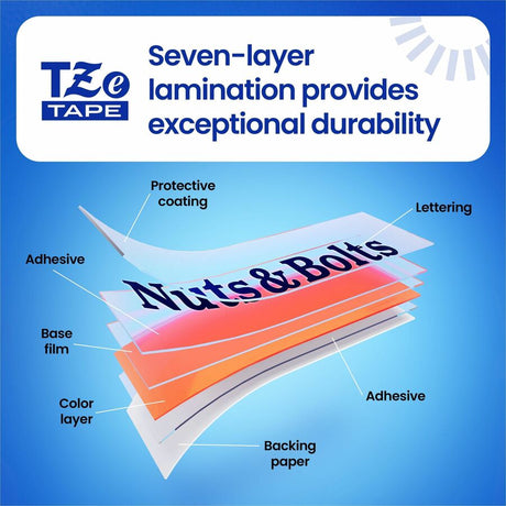 Brother Genuine P-touch TZe2412PK BK on WHT Label Tapes, Laminated, 18mmX8m each