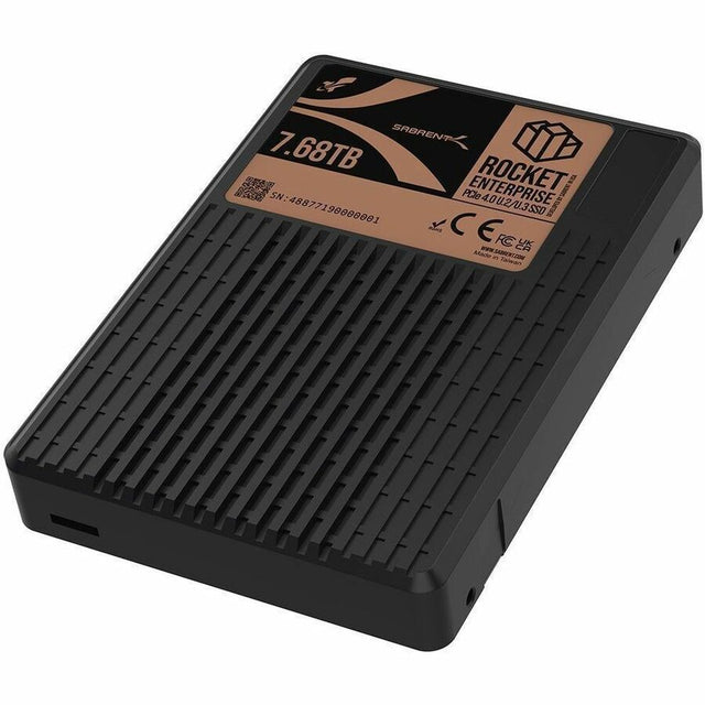 Sabrent Rocket Enterprise SB-P4U2-7680 7.68 TB Rugged Solid State Drive - Internal - U.2 PCIe (NVMe) (PCI Express NVMe 4.0) - Black - TAA Compliant