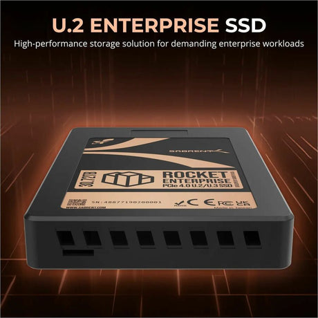Sabrent Rocket Enterprise SB-P4U2 30.72 TB Solid State Drive - Internal - U.2 (PCI Express NVMe 4.0) - Black - TAA Compliant