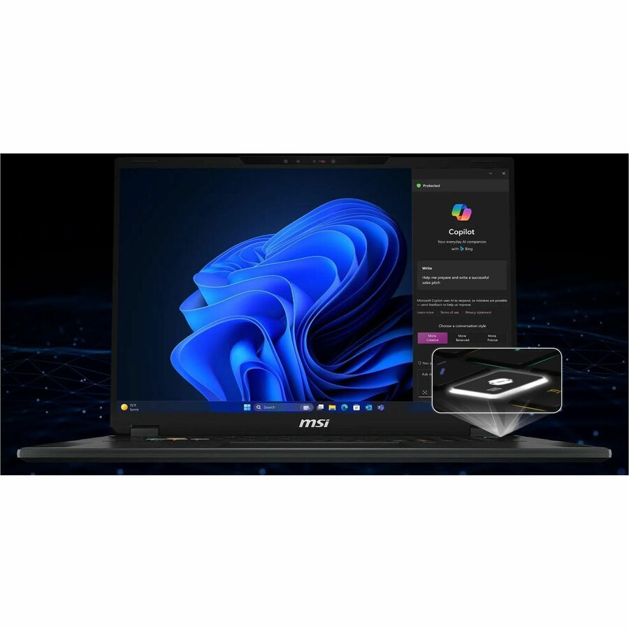 MSI Stealth 16 AI A2HW Stealth 16 AI A2HWGG-044US 16" Gaming Notebook - QHD+ - 240 Hz - Intel Core Ultra 9 285H - 64 GB - 1 TB SSD - Core Black