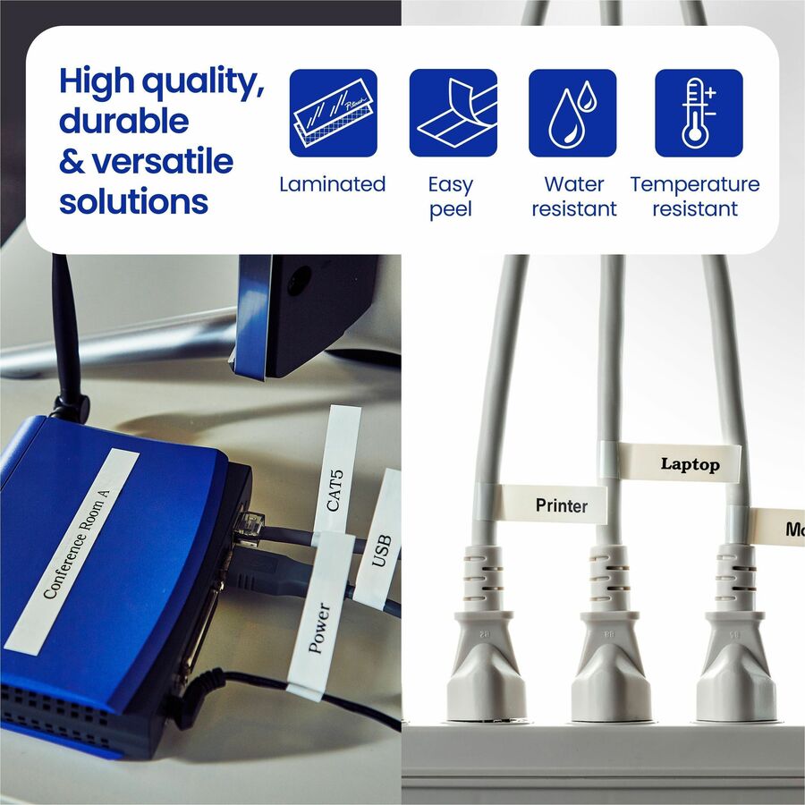 Brother Genuine P-touch TZeFX231 BK on WHT Label Tape, Flexible ID Laminated, 12mmX8m
