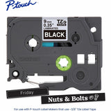 Brother Genuine P-touch TZe325 WHT on BK Label Tape, Laminated, 9mmX8m