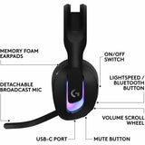 Logitech G522 LIGHTSPEED Wireless Gaming Headset, LIGHTSYNC RGB, Full Bandwidth Mic, Advanced Synchronized Audio, Tri-Connectivity with LIGHTSPEED, Bluetooth, Black