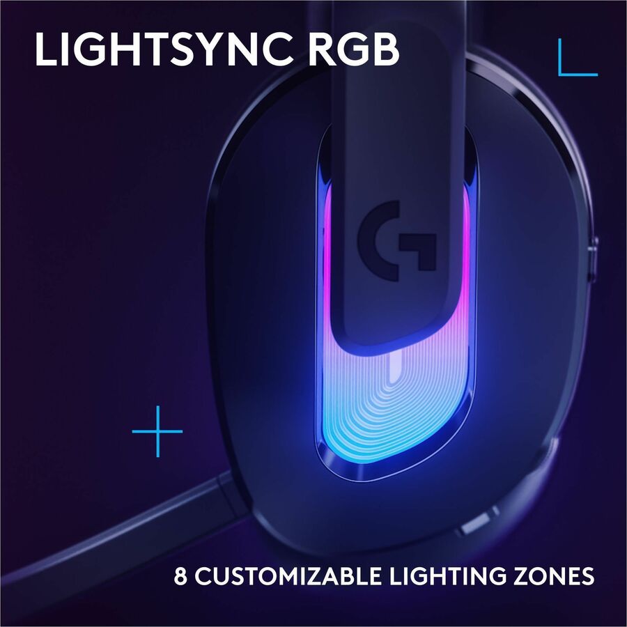 Logitech G522 LIGHTSPEED Wireless Gaming Headset, LIGHTSYNC RGB, Full Bandwidth Mic, Advanced Synchronized Audio, Tri-Connectivity with LIGHTSPEED, Bluetooth, Black