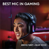 Logitech G522 LIGHTSPEED Wireless Gaming Headset, LIGHTSYNC RGB, Full Bandwidth Mic, Advanced Synchronized Audio, Tri-Connectivity with LIGHTSPEED, Bluetooth, Black