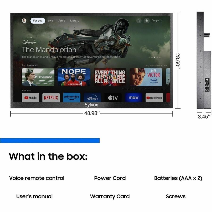 SYLVOX Deck Pro QLED 2.0 OQ55A2KHGD 55" Smart LED-LCD TV 2024 - 4K UHDTV - High Dynamic Range (HDR)