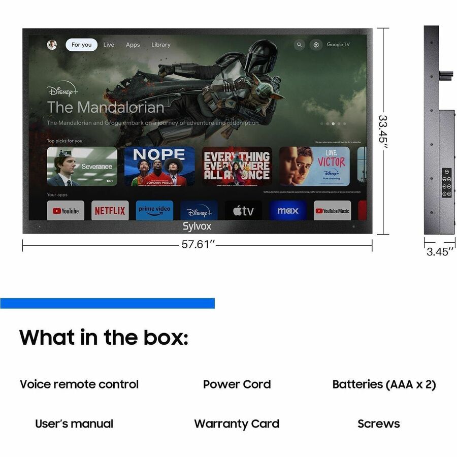 SYLVOX Deck Pro QLED 2.0 OQ65A2KHGD 65" Smart LED-LCD TV 2024 - 4K UHDTV - High Dynamic Range (HDR)