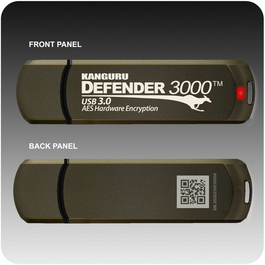 Kanguru Defender3000 FIPS 140-2 Certified Level 3, Encrypted Flash Drive, 1T