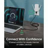 Plugable USB C to Ethernet Cable: USBC to RJ45 Ethernet Cord, Directly Connected LAN Gigabit Network Adapter