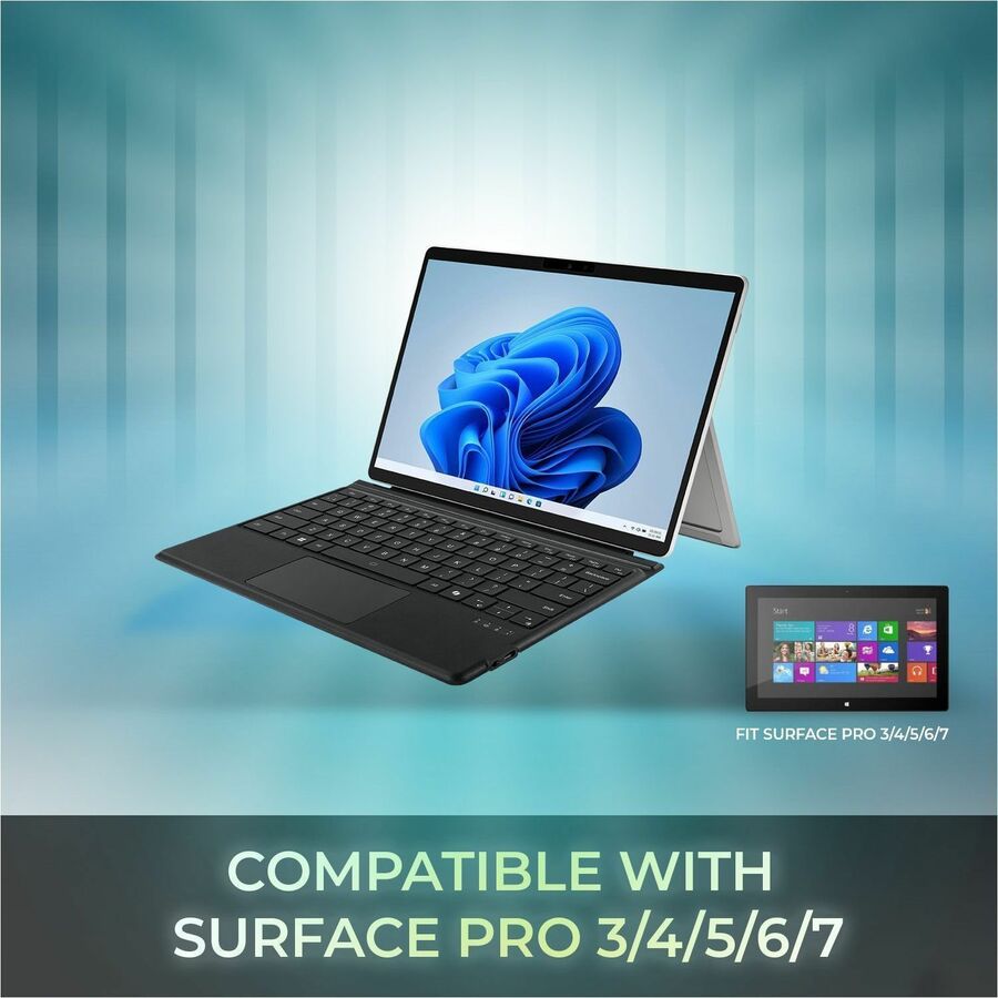 Adesso Portable Keyboard/Cover Case for 12.9" Microsoft Surface Pro 3, Surface Pro 4, Surface Pro 6, Surface Pro (5th Gen), Surface Pro 7 Tablet - English (US) Keyboard