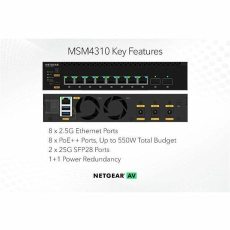 Netgear AV Line M4350-8M2V Ethernet Switch
