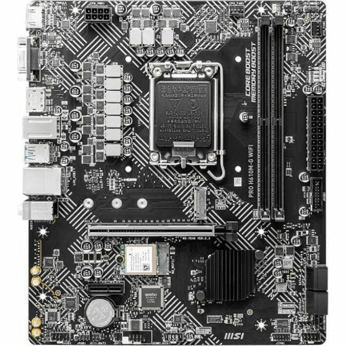 MSI PRO H610M-G WIFI Gaming Desktop Motherboard - Intel H610 Chipset - Socket LGA-1700 - Micro ATX