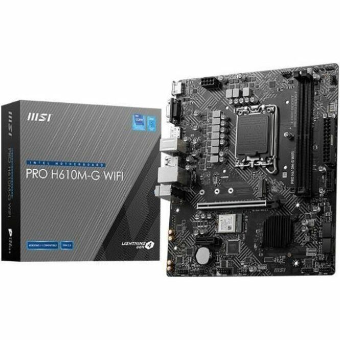 MSI PRO H610M-G WIFI Gaming Desktop Motherboard - Intel H610 Chipset - Socket LGA-1700 - Micro ATX