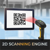 Adesso Bluetooth & 2.4Ghz Wireless Antimicrobial & Waterproof 2D Barcode Scanner