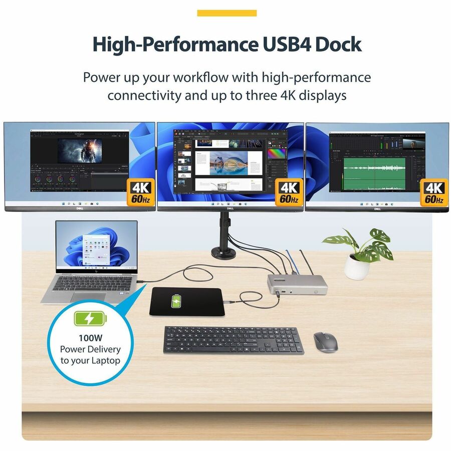3x Monitor USB4 Dock, 100W PD