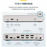 3x Monitor USB4 Dock, 100W PD