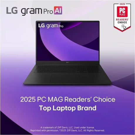 LG gram Pro 17Z90TR-E.AAB4U1 17" Notebook - WQXGA - 144 Hz - Intel Core Ultra 7 255H - Intel Evo Platform - 16 GB - 1 TB SSD - Deep Black