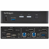 StarTech.com 2-Port DisplayPort KVM Switch, 4K 60Hz, DP 1.2, HDCP 1.4, EDID Management, 2-Port USB 3.0 Hub, TAA