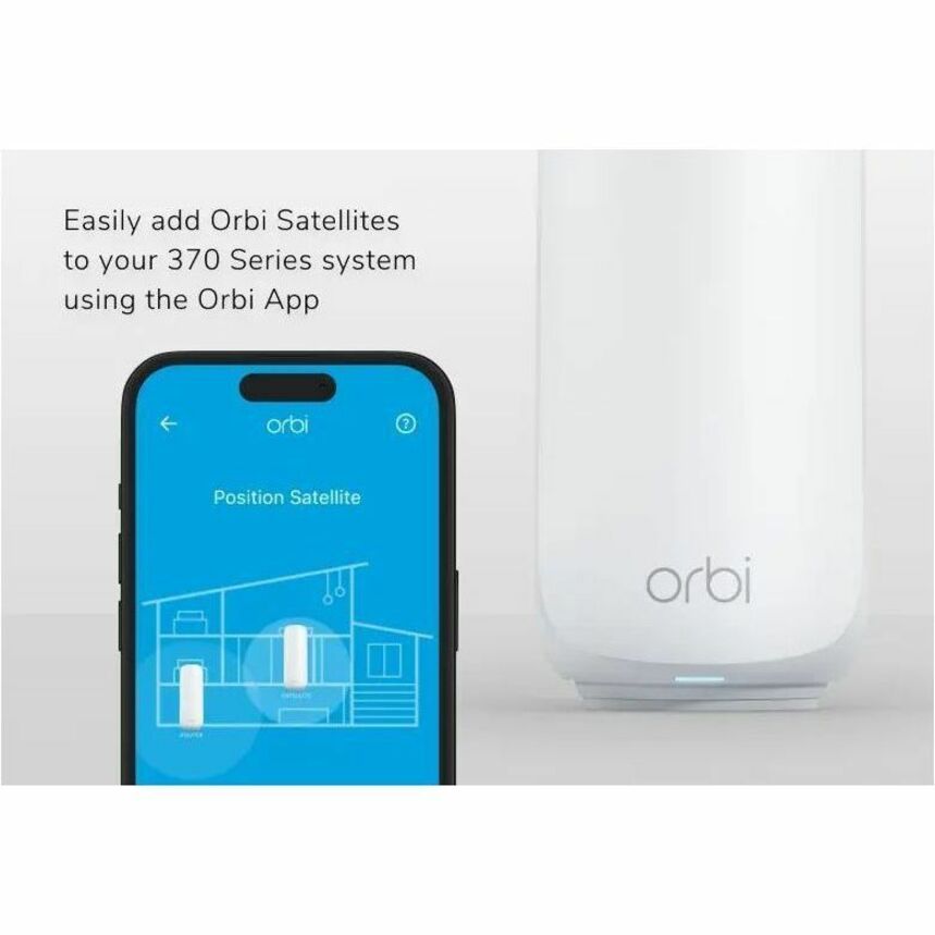 Netgear Orbi RBE370 Dual Band Wi-Fi 7 IEEE 802.11be 5 Gbit/s Wireless Range Extender