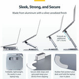 StarTech.com Telescopic Laptop Stand, 360 Swivel Base, Rotating Computer Riser for Desk, Adjustable Height/Tilt, Max 11lb/5kg, Aluminum