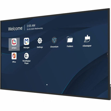 ViewSonic CDE7531 75 Inch 4K UHD Commercial Display with 500-nit Brightness, 5000:1 Contrast Ratio, OPS Slot, 8GB RAM, 32GB Storage, 16W Dual Speakers, Wifi Slot, HDMI, USB A, and USB C Inputs