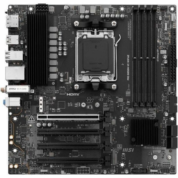 MSI Pro PRO B850M-VC WIFI6E Gaming Desktop Motherboard - AMD B850 Chipset - Socket AM5 - Micro ATX
