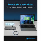 Plugable Thunderbolt 4 Dock for M4 MacBook Air & Pro: 100W Charging Driverless Laptop Docking Station