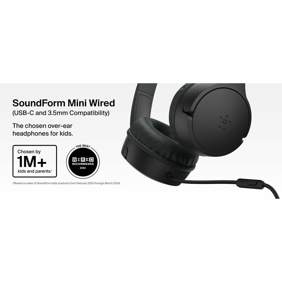 Belkin SoundForm Mini New Wired On-Ear Headphones for Kids