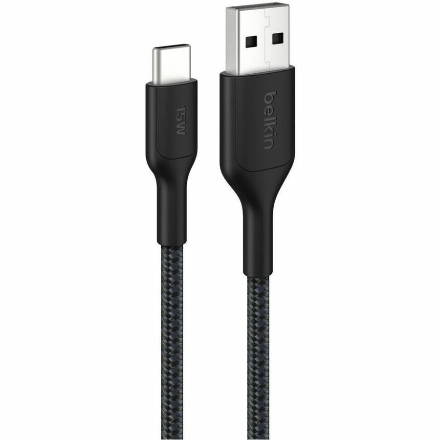 Belkin Braided USB-A to USB-C Cable 15W, 6.6ft/2m, Black