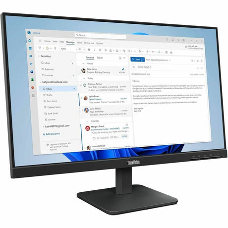 Lenovo ThinkVision S24-4e 24" Class Full HD LED Monitor - 16:9 - Raven Black