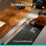 Logitech Signature Slim Solar+ keyboard for Mac, solar and artificial light powered, durable battery that lasts up to 10 years, customizable keys, Bluetooth, Graphite