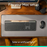 Logitech Signature Slim Solar+ keyboard for Mac, solar and artificial light powered, durable battery that lasts up to 10 years, customizable keys, Bluetooth, Graphite