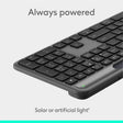 Logitech Signature Slim Solar+ wireless keyboard, solar and artificial light powered, durable battery that lasts up to 10 years, customizable keys, Bluetooth, Graphite