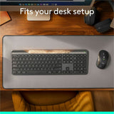 Logitech Signature Slim Solar+ wireless keyboard, solar and artificial light powered, durable battery that lasts up to 10 years, customizable keys, Bluetooth, Graphite