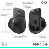 Logitech MX Master 4 for Business, Wireless Mouse with Quiet Clicks, 8K DPI, MagSpeed Scrolling, Logi Bolt Receiver, Graphite