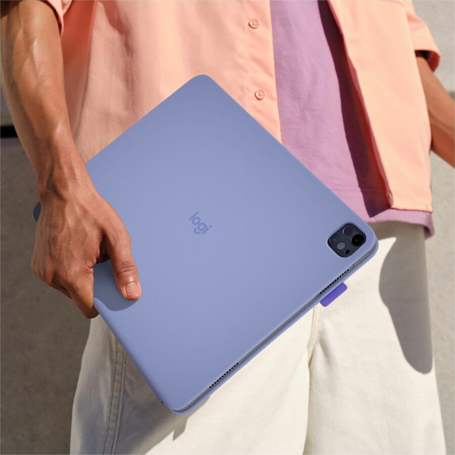 Logitech Flip Folio Keyboard/Cover Case (Folio) for 13" Apple iPad Pro 13 (2024), iPad Air 13 (2024), iPad Air 13 (2025) Tablet - English Keyboard - Lilac