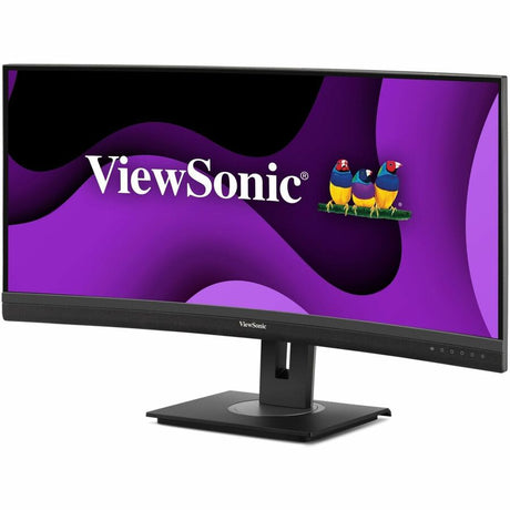 ViewSonic VG3456CA 34 Inch 21:9 Ultrawide QHD 4K Curved Monitor with Ergonomic Design, 100W USB C, Docking Built-In, Gigabit Ethernet RJ45 for Home and Office