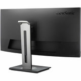 ViewSonic VG3456CA 34 Inch 21:9 Ultrawide QHD 4K Curved Monitor with Ergonomic Design, 100W USB C, Docking Built-In, Gigabit Ethernet RJ45 for Home and Office