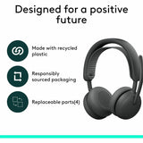 Logitech Zone Wireless 2 ES for Business - Noise-Canceling Wireless Headset with Adaptive Hybrid ANC, Microsoft Teams Certified, USB-C & USB-A, Graphite