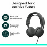 Logitech Zone Wired 2 for Business - Noise-Canceling Headset with Adaptive Hybrid ANC, Zoom & Google Certified, USB-C with USB-A adapter - Graphite