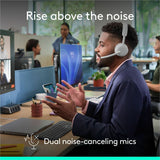 Logitech Zone Wireless 2 ES for Business - Noise-Canceling Wireless Headset with Adaptive Hybrid ANC, Microsoft Teams Certified, USB-C & USB-A, Off-white