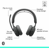 Logitech Zone Wireless 2 ES for Business - Noise-Canceling Wireless Headset with Adaptive Hybrid ANC, Native Bluetooth, Microsoft Teams Certified - Graphite