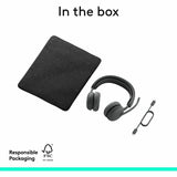 Logitech Zone Wireless 2 ES for Business - Noise-Canceling Wireless Headset with Adaptive Hybrid ANC, Native Bluetooth, Microsoft Teams Certified - Graphite